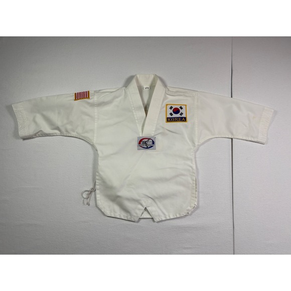 Other - Tiger Claw Kids White Taekwondo Martial Arts Dobok Top Korea USA Patch Size 0000